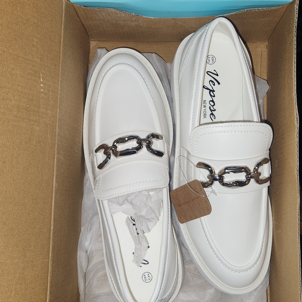 Flat white shoes